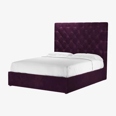 Sofa.com Rosalie 150cm King Ottoman Bed in Damson Smart Velvet