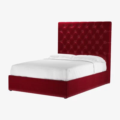 Sofa.com Rosalie 150cm Double Ottoman Bed in Malbec Cotton Matt Velvet
