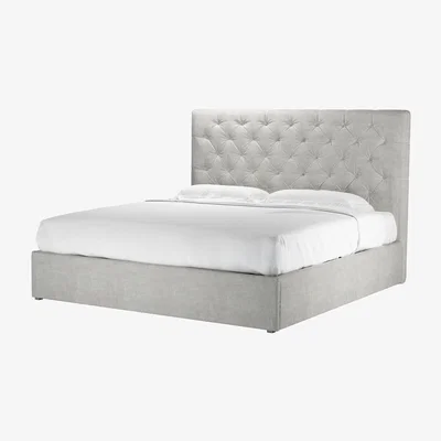 Sofa.com Rosalie 130cm Super King Ottoman Bed in Fog Aquaclean Clever Chenille