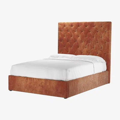 Sofa.com Rosalie 150cm Double Ottoman Bed in Pomegranate Bubble Velvet