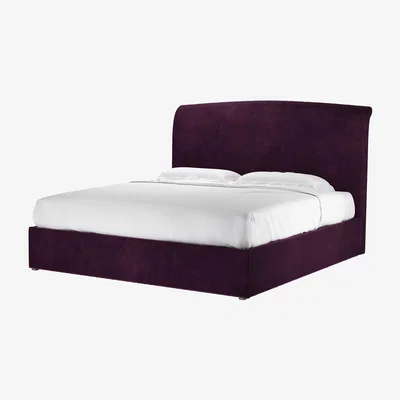 Sofa.com Thea Super King Ottoman Bed in Damson Smart Velvet