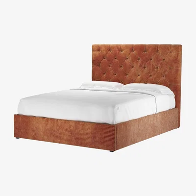 Sofa.com Rosalie 130cm King Ottoman Bed in Pomegranate Bubble Velvet