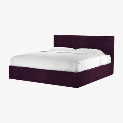 Sofa.com Avery 100cm Super King Ottoman Bed in Damson Smart Velvet