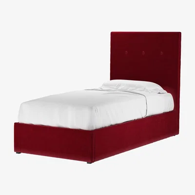 Sofa.com Avery 130cm Single Ottoman Bed in Malbec Cotton Matt Velvet