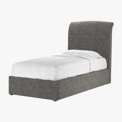 Sofa.com Thea Single Ottoman Bed in Liquorice Baylee Multi-Tone Viscose Linen