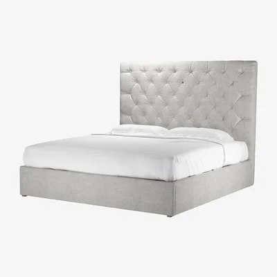 Sofa.com Rosalie 150cm Super King Ottoman Bed in Fog Aquaclean Clever Chenille