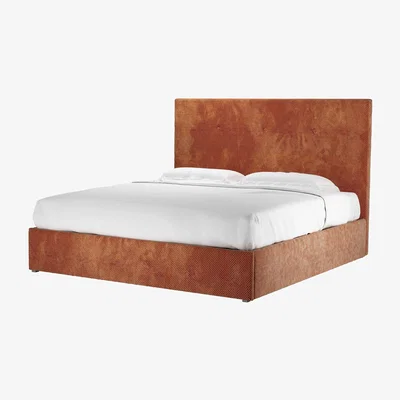 Sofa.com Avery 130cm Super King Ottoman Bed in Pomegranate Bubble Velvet