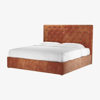 Sofa.com Rosalie 130cm Super King Ottoman Bed in Pomegranate Bubble Velvet