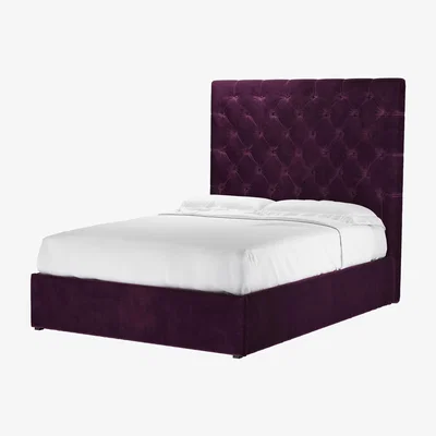 Sofa.com Rosalie 150cm Double Ottoman Bed in Damson Smart Velvet