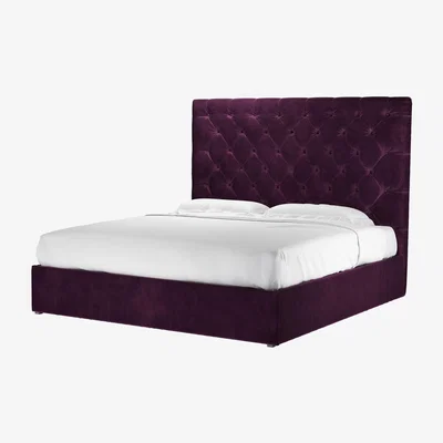Sofa.com Rosalie 150cm Super King Ottoman Bed in Damson Smart Velvet