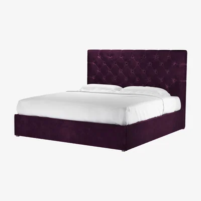 Sofa.com Rosalie 130cm Super King Ottoman Bed in Damson Smart Velvet