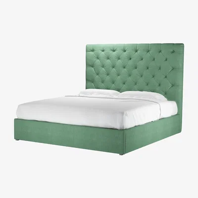 Sofa.com Rosalie 150cm Super King Ottoman Bed in Celadon Easy Cotton