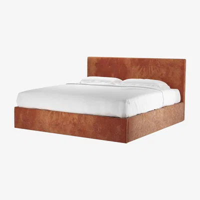 Sofa.com Avery 100cm Super King Ottoman Bed in Pomegranate Bubble Velvet