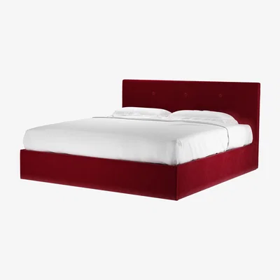 Sofa.com Avery 100cm Super King Ottoman Bed in Malbec Cotton Matt Velvet