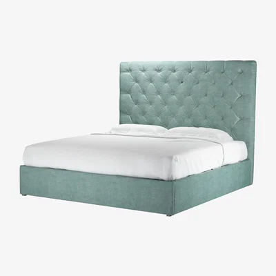 Sofa.com Rosalie 150cm Super King Ottoman Bed in Sea Spray Aquaclean Clever Chenille
