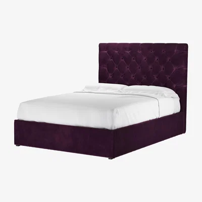 Sofa.com Rosalie 130cm Double Ottoman Bed in Damson Smart Velvet