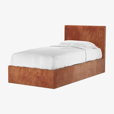 Sofa.com Avery 100cm Single Ottoman Bed in Pomegranate Bubble Velvet