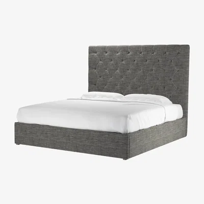 Sofa.com Rosalie 150cm Super King Ottoman Bed in Liquorice Baylee Multi-Tone Viscose Linen