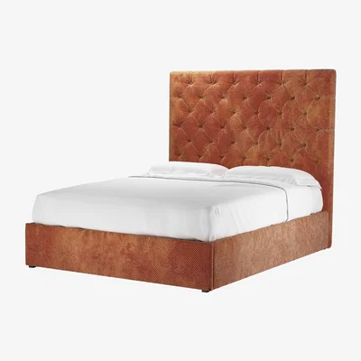 Sofa.com Rosalie 150cm King Ottoman Bed in Pomegranate Bubble Velvet