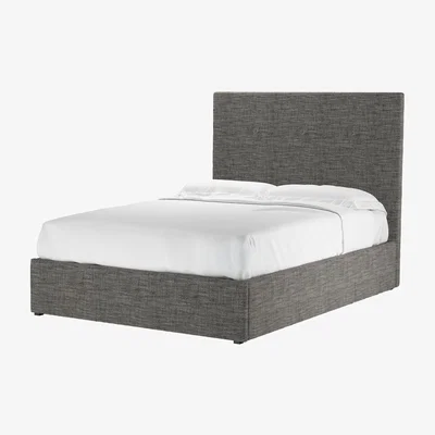 Sofa.com Avery 130cm Double Ottoman Bed in Liquorice Baylee Multi-Tone Viscose Linen