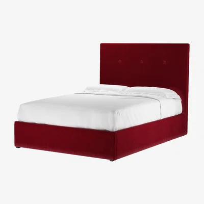 Sofa.com Avery 130cm Double Ottoman Bed in Malbec Cotton Matt Velvet