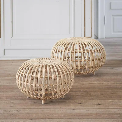 Amara Sika-Design - Ottoman Rattan Stool - Natural - Large
