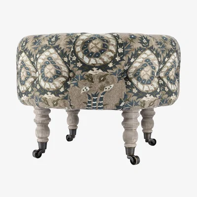 Amara MINDTHEGAP - Fez Tufted Stool - Dapple Grey