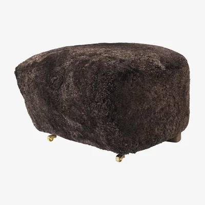 Amara By Lassen - Tired Man Sheepskin Footstool - Expresso/Oak