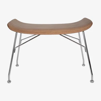 Amara Kartell - K/Wood Footrest - Dark Wood/Chrome