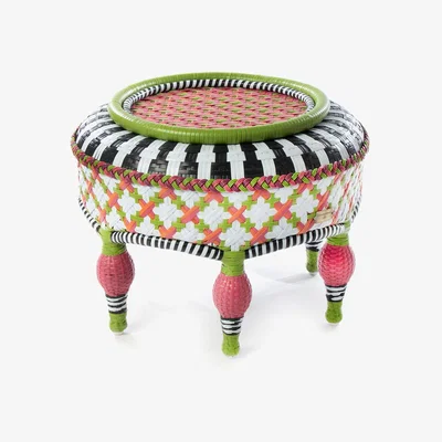 Amara MacKenzie-Childs - Breezy Poppy Outdoor Ottoman - Multi
