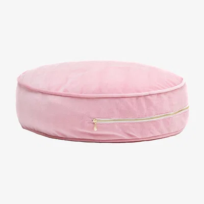 Amara Wigiwama - Round Ottoman - Velvet Blush Pink
