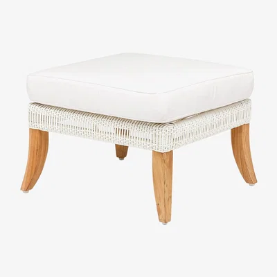 Amara Made Goods - Aurora Ottoman - White Rattan