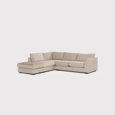 Barker and Stonehouse Melby Left Hand Facing Corner Group + Footstool, Neutral | Barker & Stonehouse