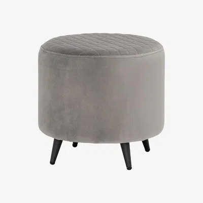 Barker and Stonehouse Rivington Velvet Footstool, Grey | Barker & Stonehouse