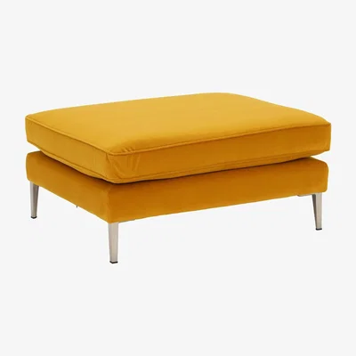 Barker and Stonehouse Conza Velvet Footstool, Turmeric