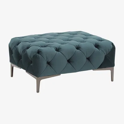 Barker and Stonehouse Sophia Velvet Footstool, Teal