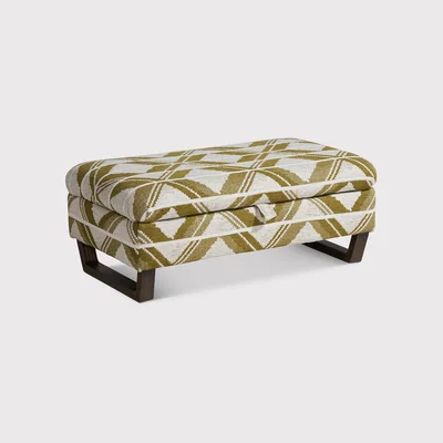 Barker and Stonehouse Miller Legged Ottoman, Green Fabric | Barker & Stonehouse
