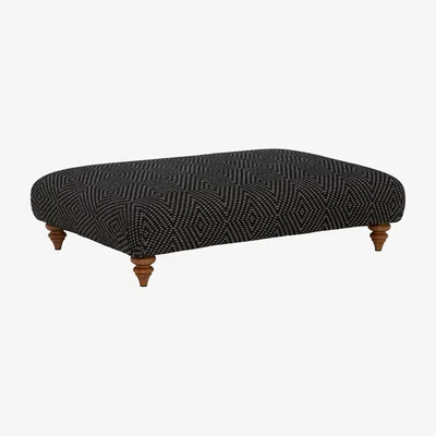 Barker and Stonehouse Piper Footstool, Black Fabric | Barker & Stonehouse