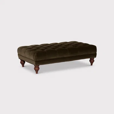 Barker and Stonehouse Ullswater Rectangular Footstool, Green | Barker & Stonehouse