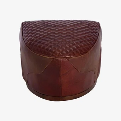 Barker and Stonehouse Timothy Oulton Leather Saddle Footstool
