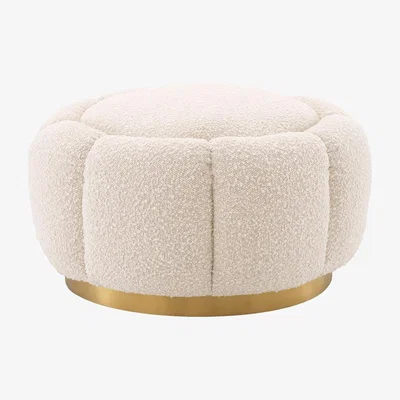 Barker and Stonehouse Eichholtz Ottoman Inger Boucl Cream, White | Barker & Stonehouse