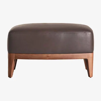 Barker and Stonehouse Frag Cocoon Pouf, Brown Leather | Barker & Stonehouse