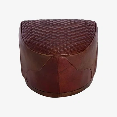 Barker and Stonehouse Timothy Oulton Saddle Footstool Leather | Barker & Stonehouse