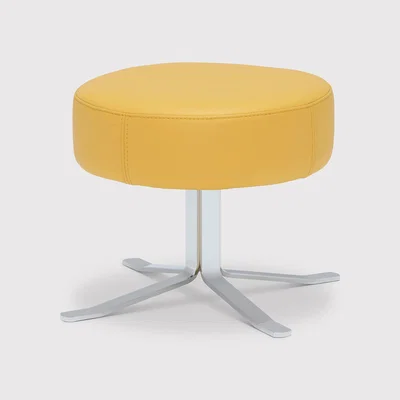 Barker and Stonehouse Lenny Footstool, Yellow Leather | Barker & Stonehouse