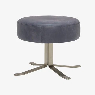 Barker and Stonehouse Fama Lenny Leather Swivel Footstool