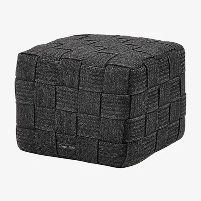 Barker and Stonehouse Cane-line Cube Footstool, Dark Grey | Barker & Stonehouse