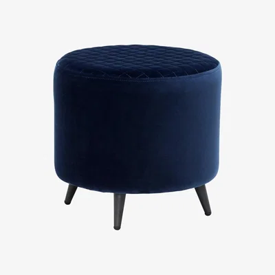 Barker and Stonehouse Rivington Footstool, Navy Fabric | Barker & Stonehouse