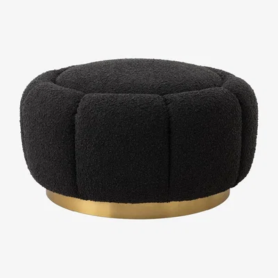 Barker and Stonehouse Eichholtz Inger Ottoman, Black Fabric | Barker & Stonehouse