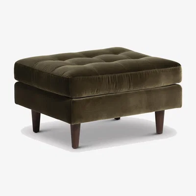 Barker and Stonehouse Hemingway Ottoman, Green Velvet | Barker & Stonehouse