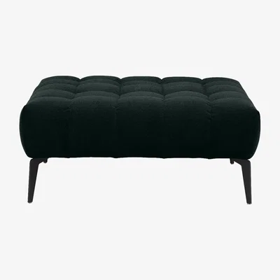 Barker and Stonehouse Azalea Footstool 39x92x92cm, Blue Fabric | Barker & Stonehouse